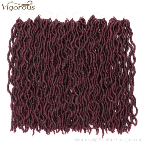 Vigorous Long Crochet Braid Messy Goddess Faux Locs Braid Soft Synthetic Braids for African American Black Women
